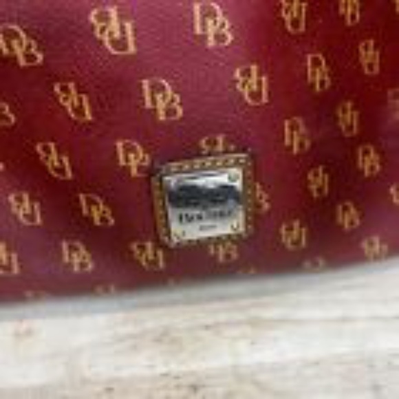 Dooney & Bourke Greta Satchel Handbag Red and Tan Large Purse Used - Picture 3 of 15